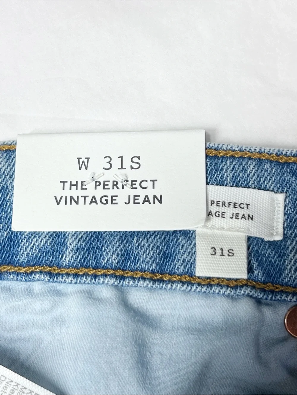 Madewell The Short Perfect Vintage Jean Raebrook Wash Comfort Stretch Sz 31 NWT